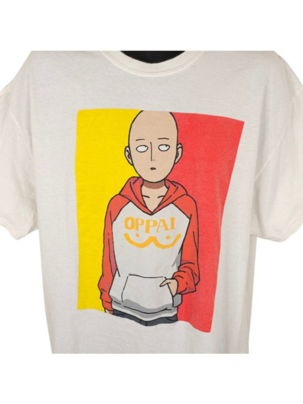 One Punch Man T Shirt Mens Size XL White Oppai Japanese Manga Series